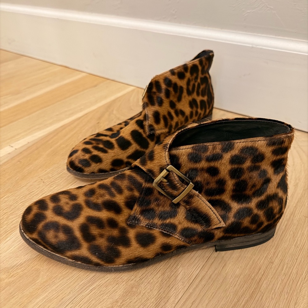 Johnston & Murphy Leopard Print Leather Ankle Boots size 8.5 Women’s - Picture 5 of 10